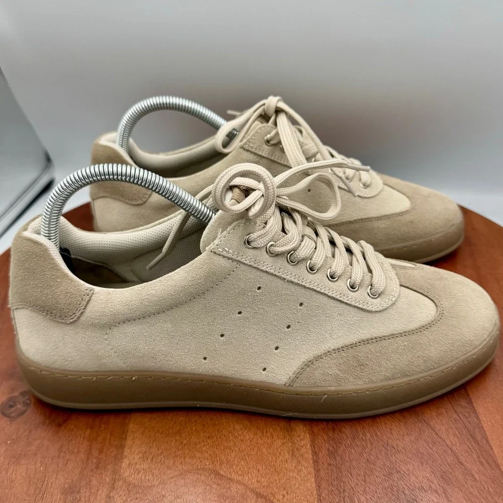 Section X Austin Suede Leather Sneakers Beige Low Top Sporty Streetwear Mens 8.5